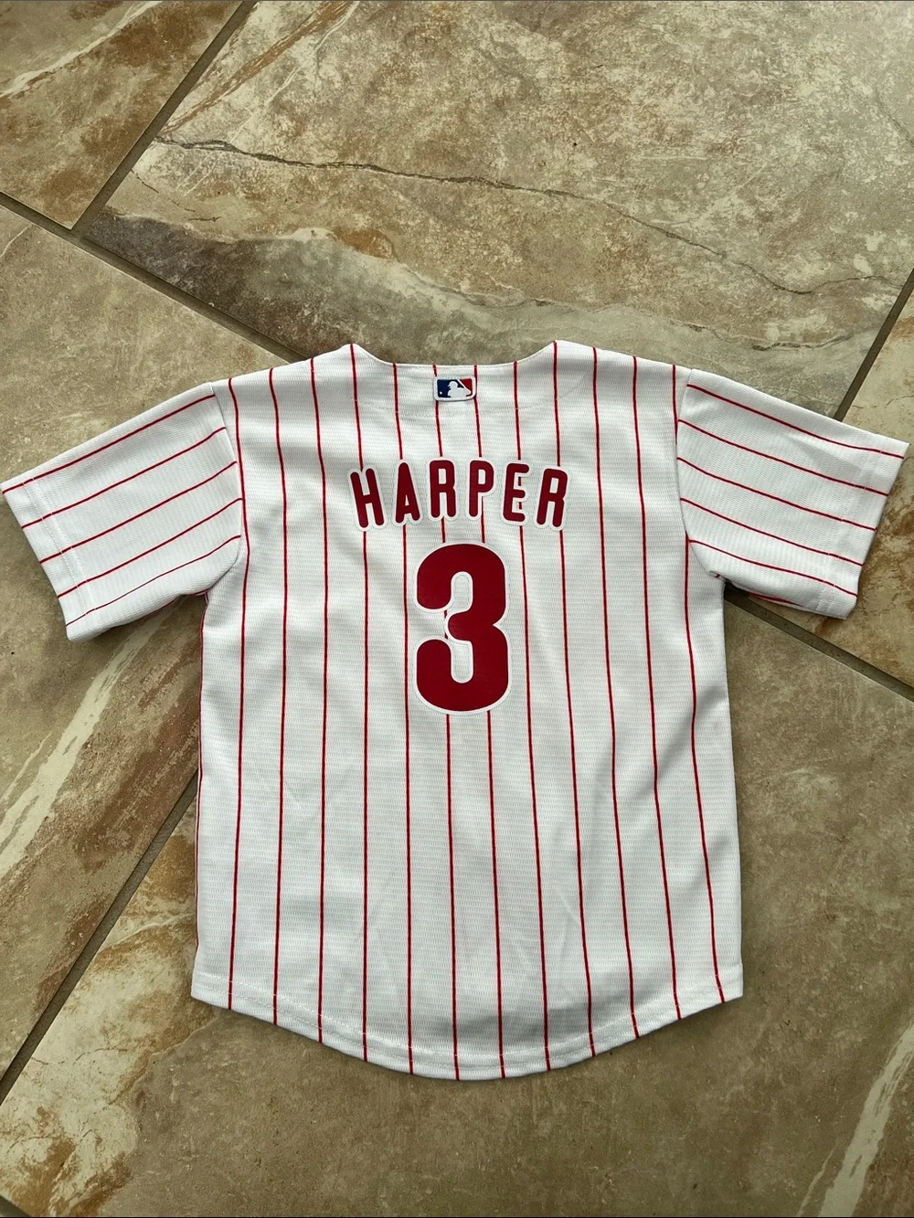 Nike Kids Phillies White Red Pinstripe Baseball Jersey